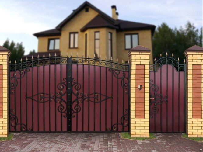 Металлопрофильные ворота "Олимпия Арочные"